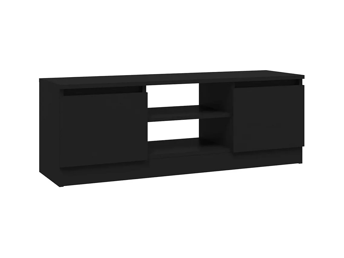 Meuble TV avec porte Noir 102x30x36