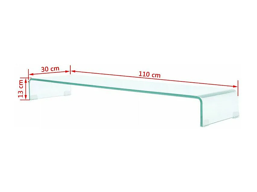 Meuble TV verre trempé transparent Martial L 110