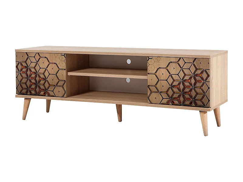 Meuble TV en bois clair et marron Kiza 720