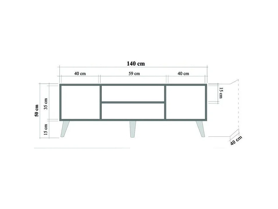 Meuble TV en bois clair et marron Kiza 720