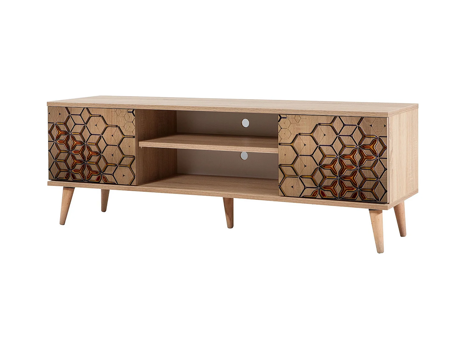 Meuble TV en bois clair et marron Kiza 720