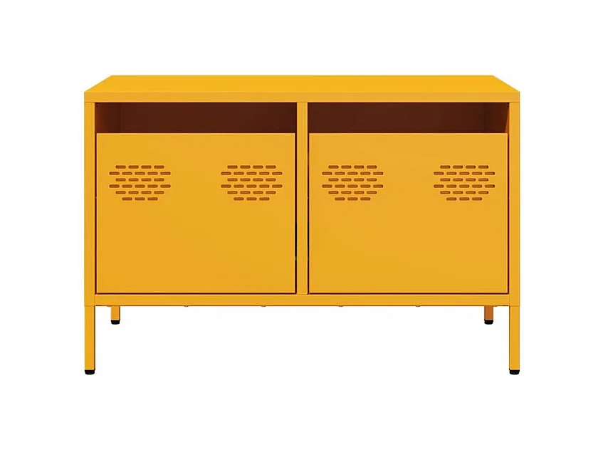 Meuble TV jaune moutarde 68x39x43,5 acier laminé à froid