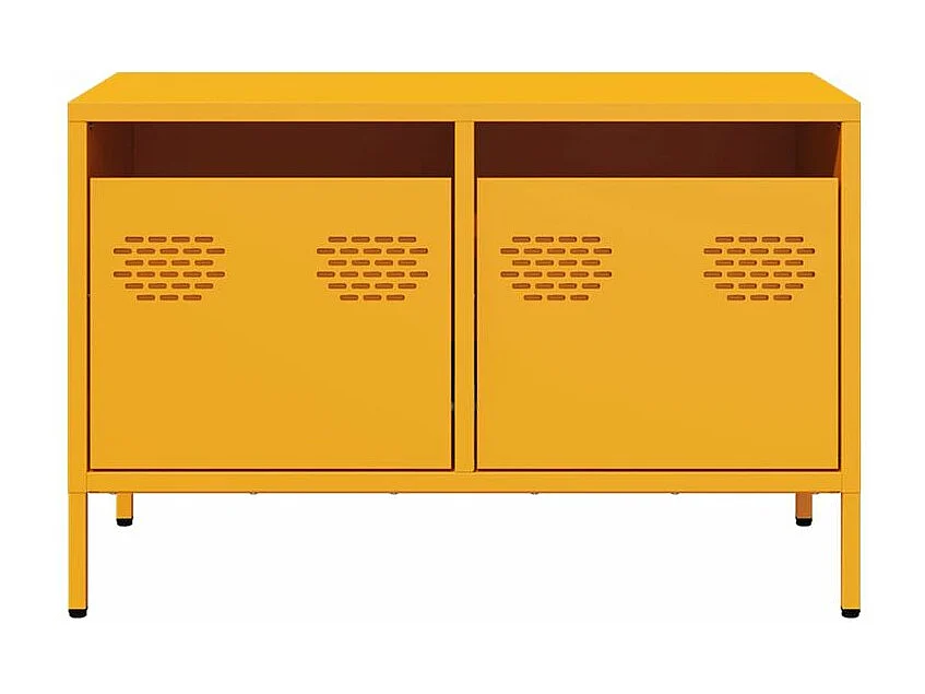 Meuble TV jaune moutarde 68x39x43,5 acier laminé à froid