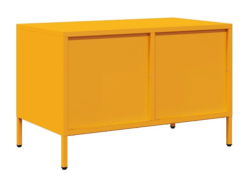 Meuble TV jaune moutarde 68x39x43,5 acier laminé à froid