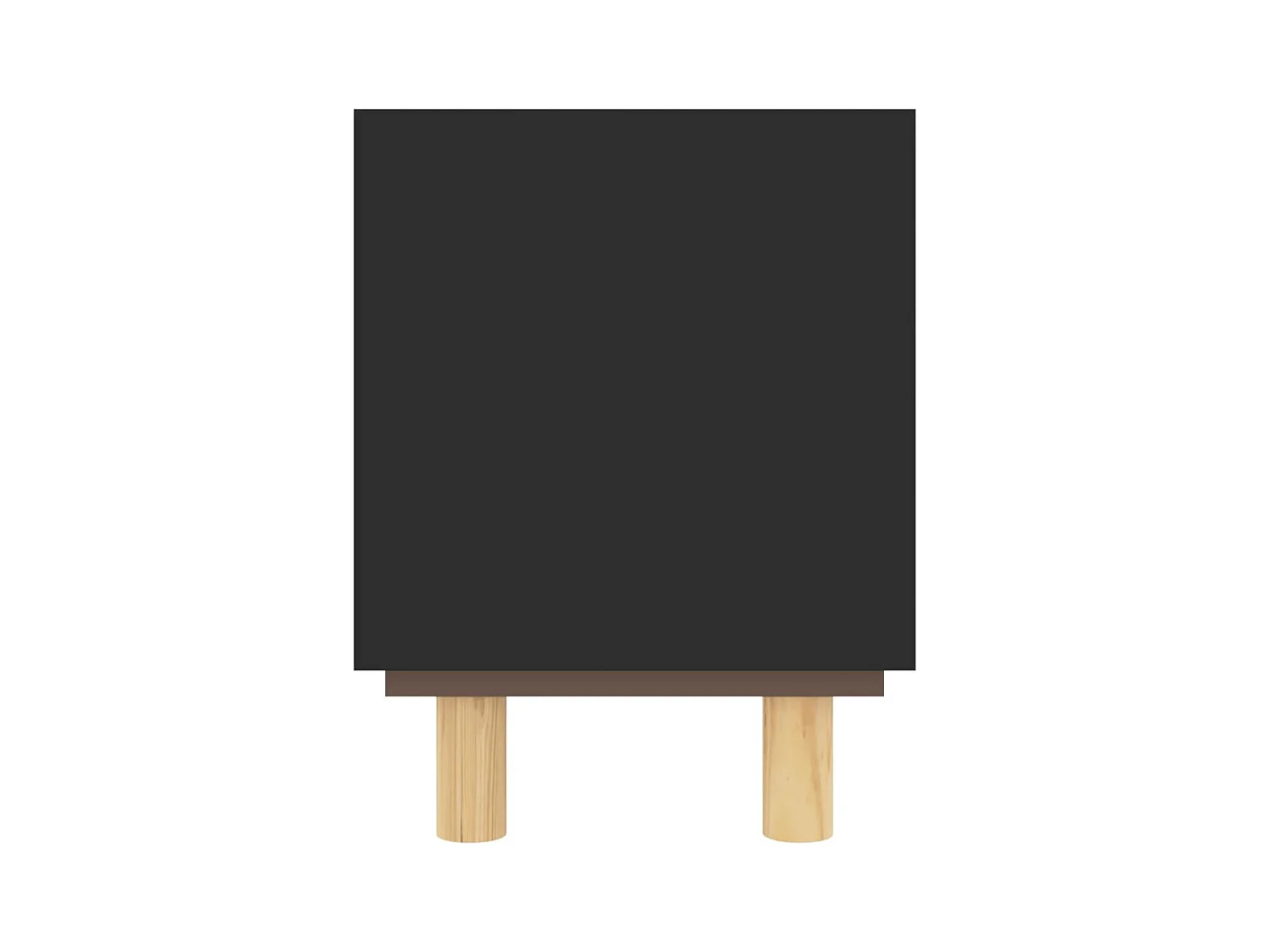 Petit meuble TV en bois 1 porte en Rotin naturel 80cm - Modèle Kaliga-Couleur Noir