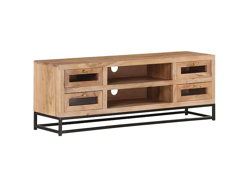 Meuble TV 110x30x40 Bois d'acacia massif 3