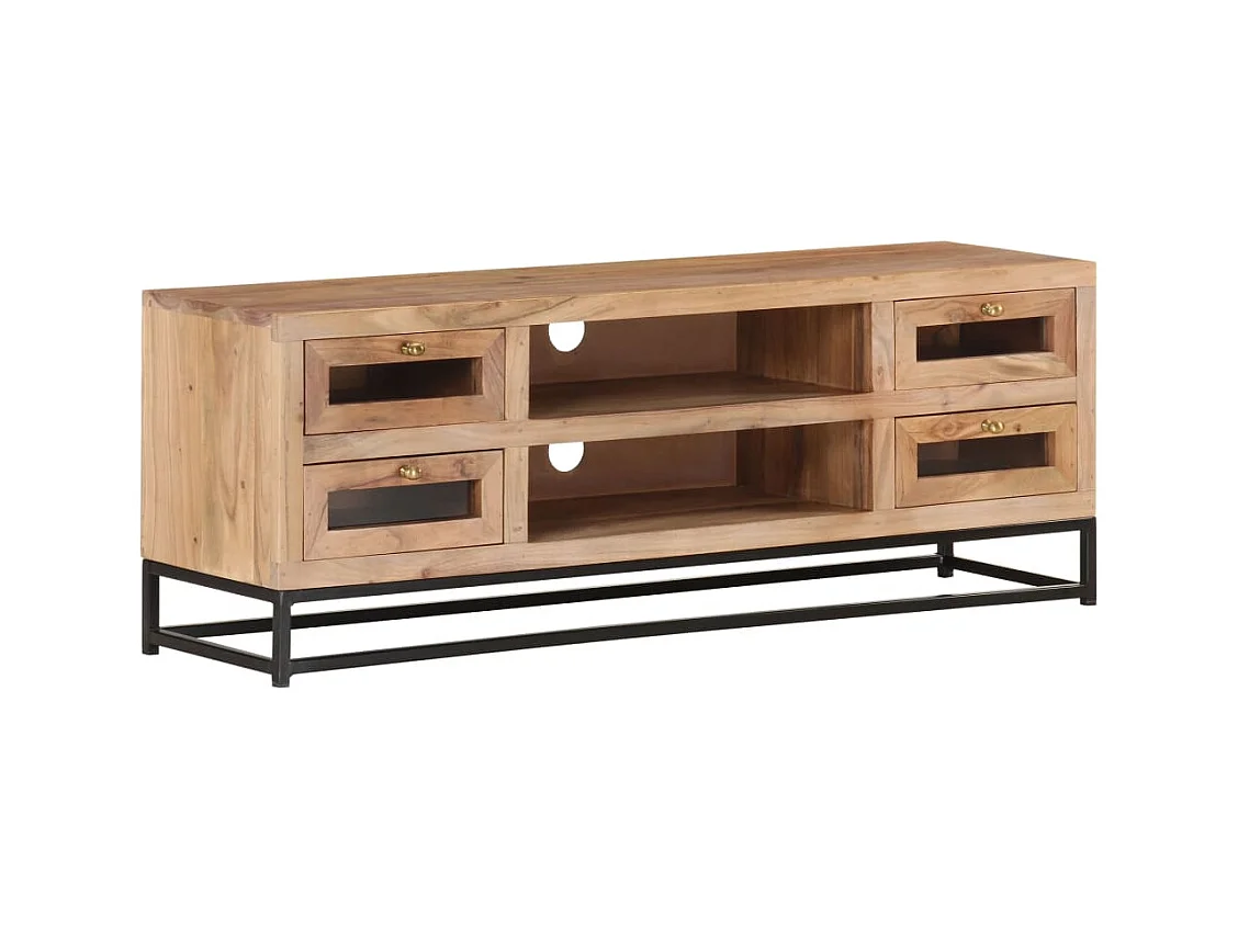 Meuble TV 110x30x40 Bois d'acacia massif 3