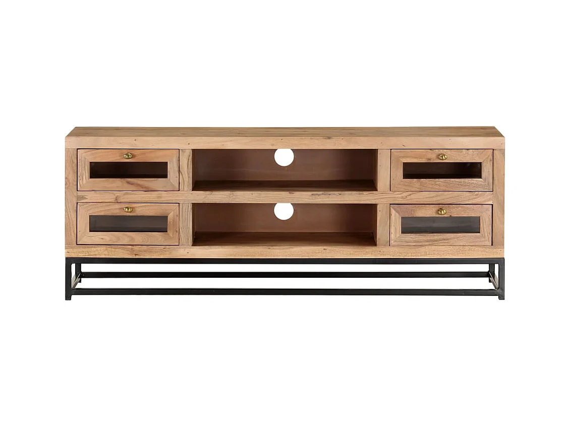 Meuble TV 110x30x40 Bois d'acacia massif 3