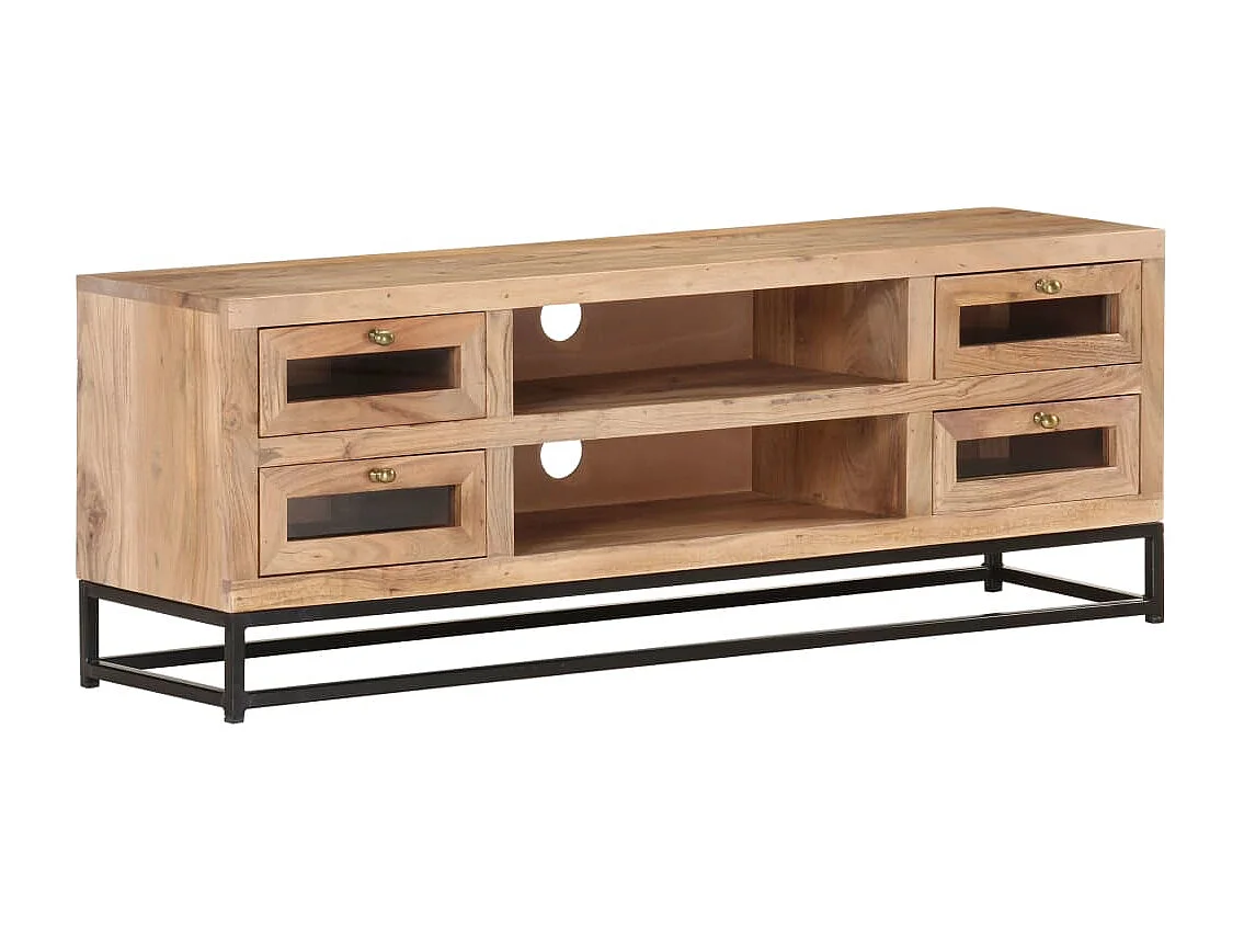 Meuble TV 110x30x40 Bois d'acacia massif 3