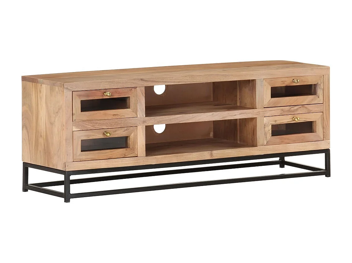 Meuble TV 110x30x40 Bois d'acacia massif 3