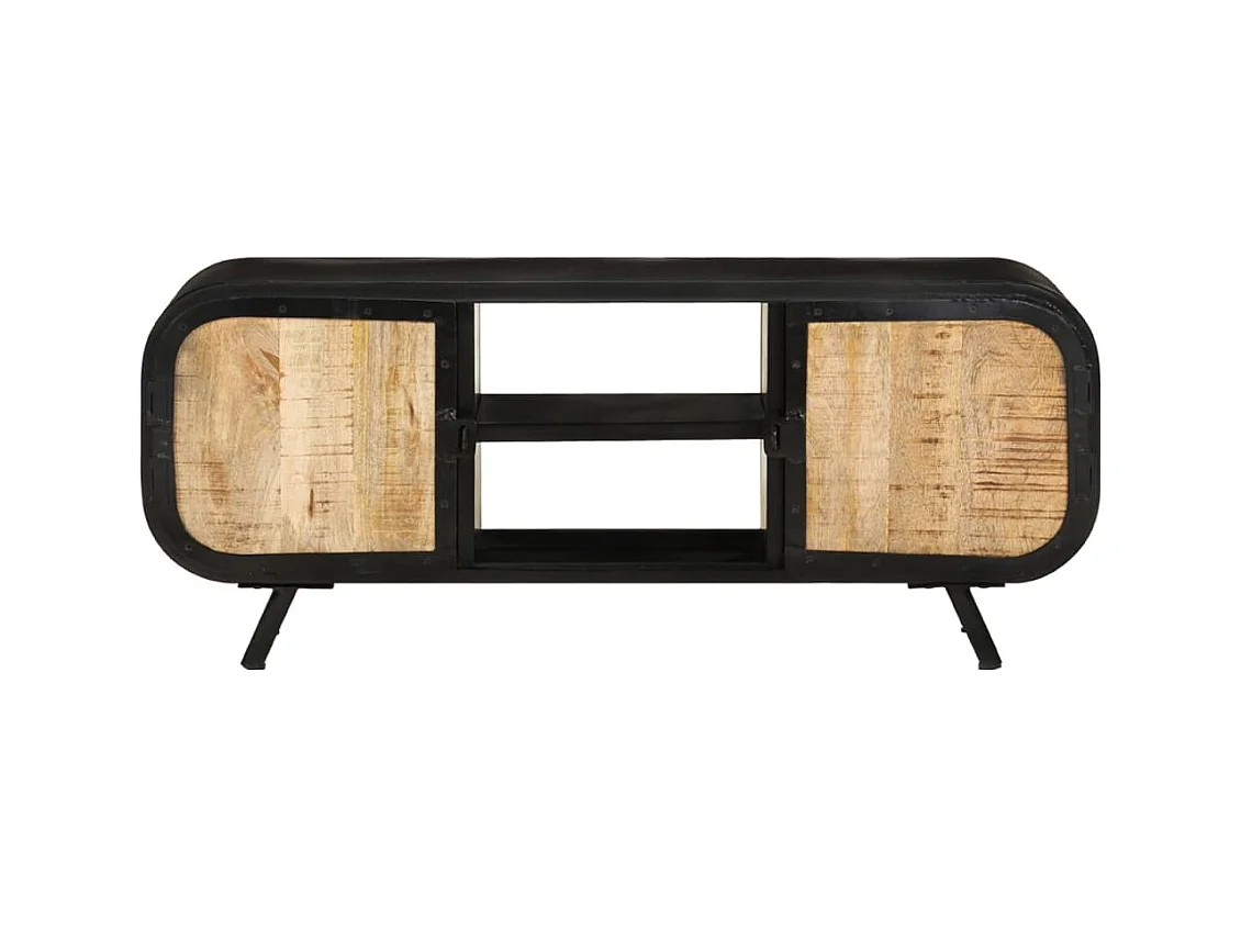 Meuble TV 110x30x45 Bois de manguier brut 2
