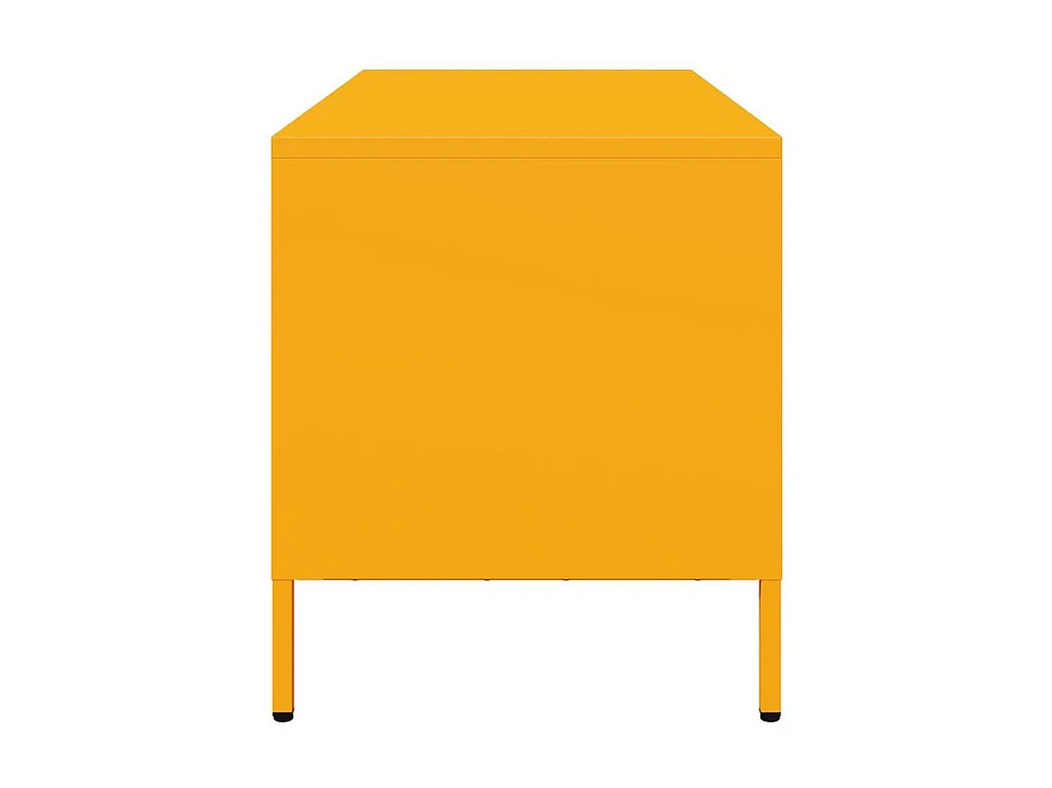 Meuble TV jaune moutarde 101,5x39x43,5 acier laminé à froid