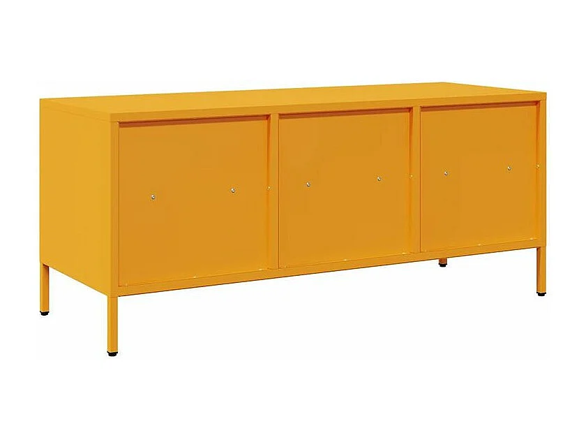 Meuble TV jaune moutarde 101,5x39x43,5 acier laminé à froid