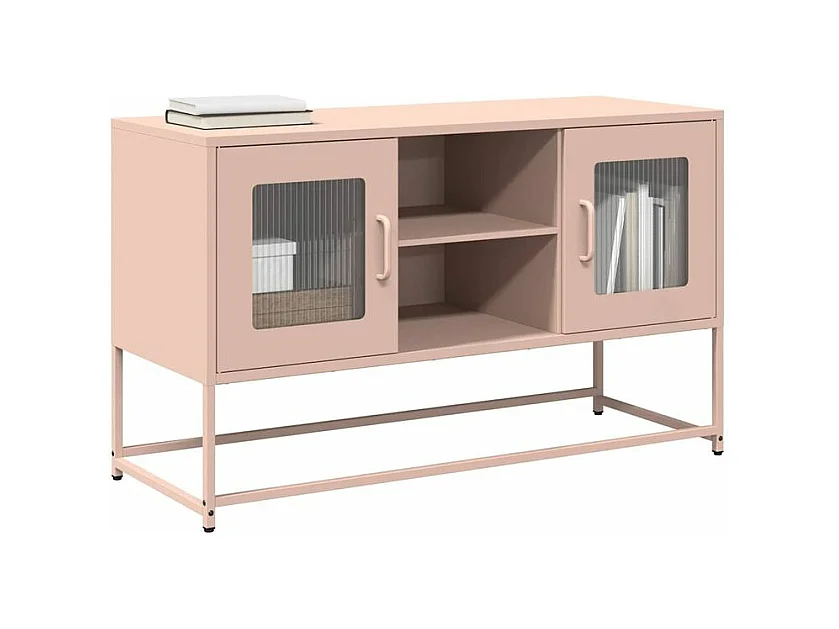 Meuble TV rose 100,5x39x60,5 acier