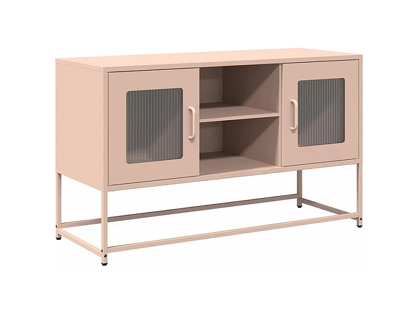 Meuble TV rose 100,5x39x60,5 acier