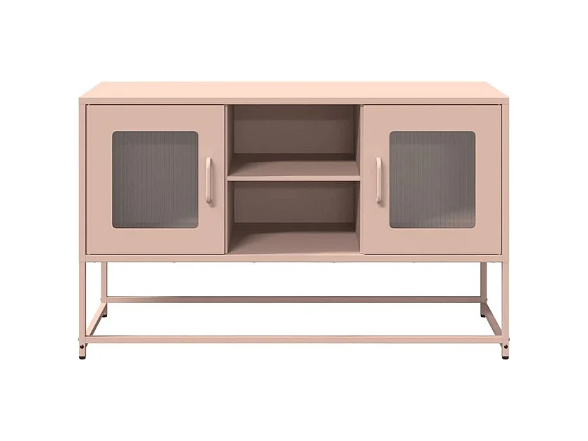 Meuble TV rose 100,5x39x60,5 acier