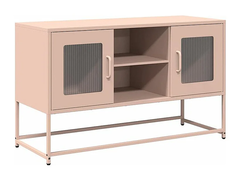 Meuble TV rose 100,5x39x60,5 acier