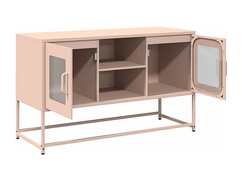 Meuble TV rose 100,5x39x60,5 acier