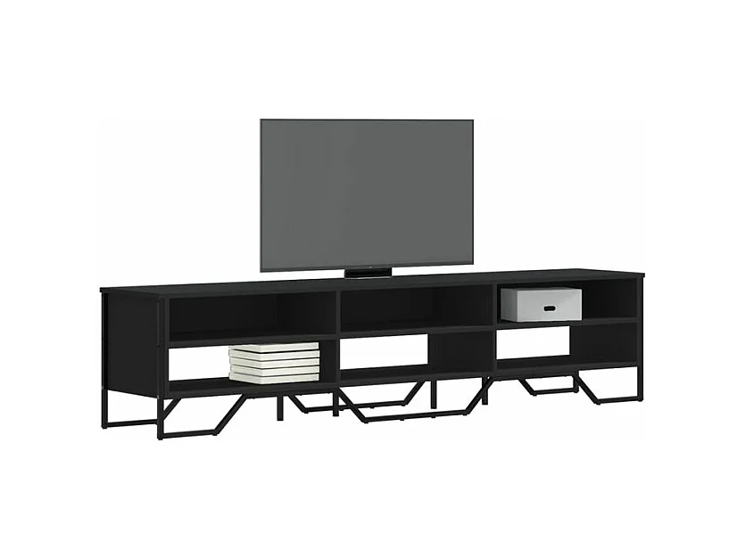 Meuble TV noir 180x34x41 bois d'ingénierie