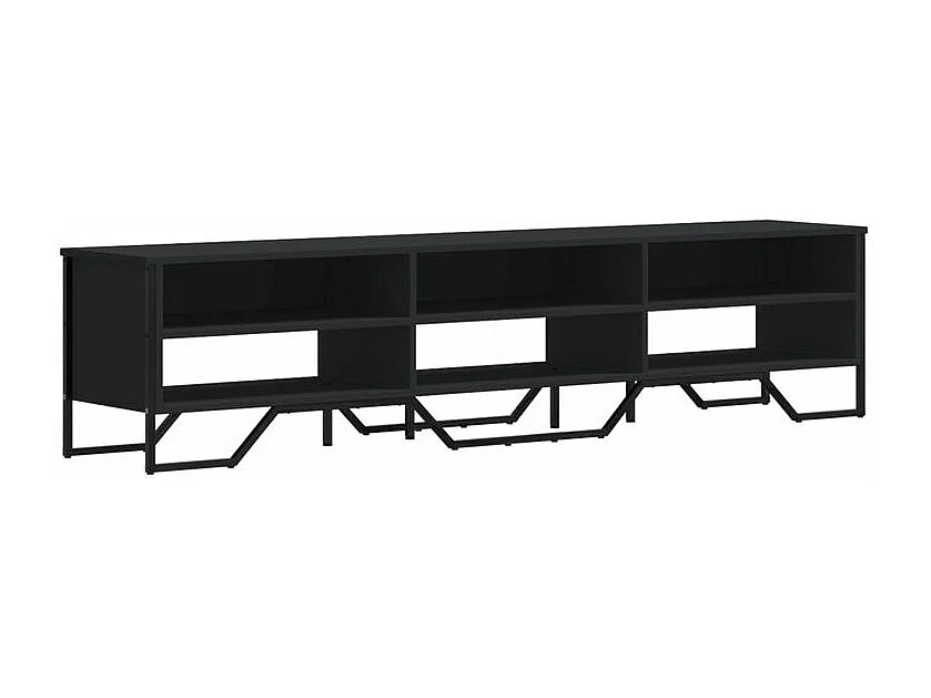 Meuble TV noir 180x34x41 bois d'ingénierie