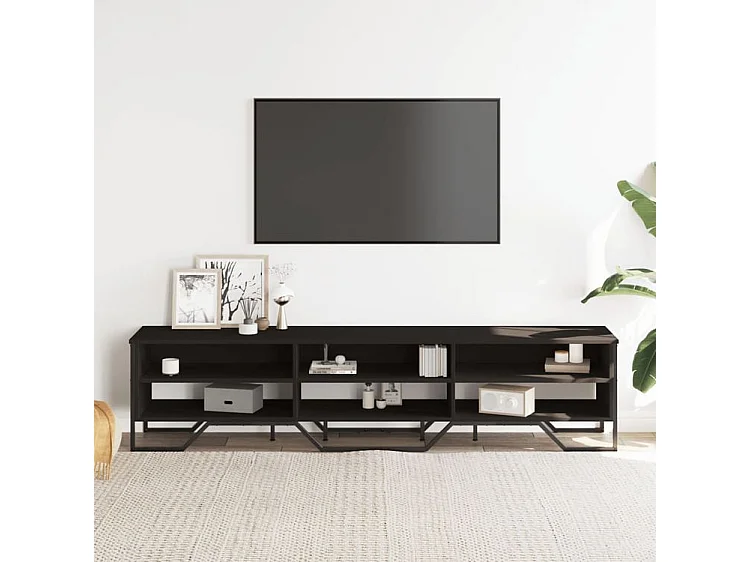 Meuble TV noir 180x34x41 bois d'ingénierie