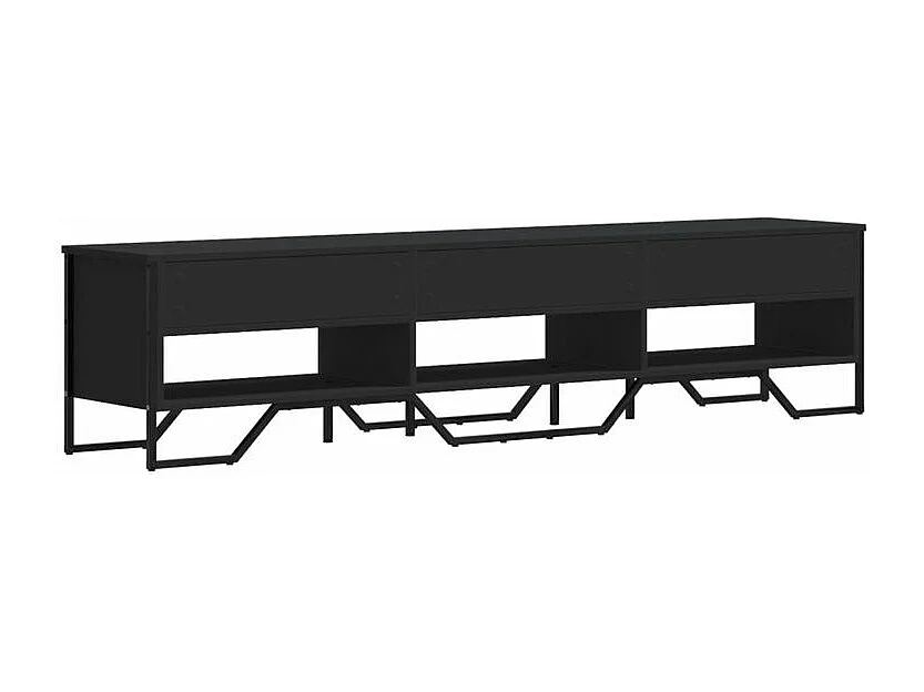 Meuble TV noir 180x34x41 bois d'ingénierie