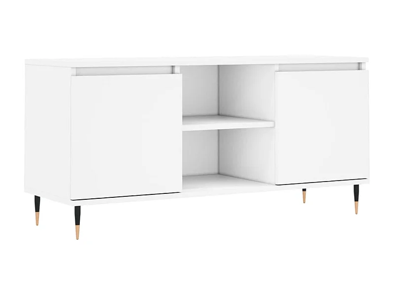 Meuble TV blanc 104x35x50 bois d'ingénierie