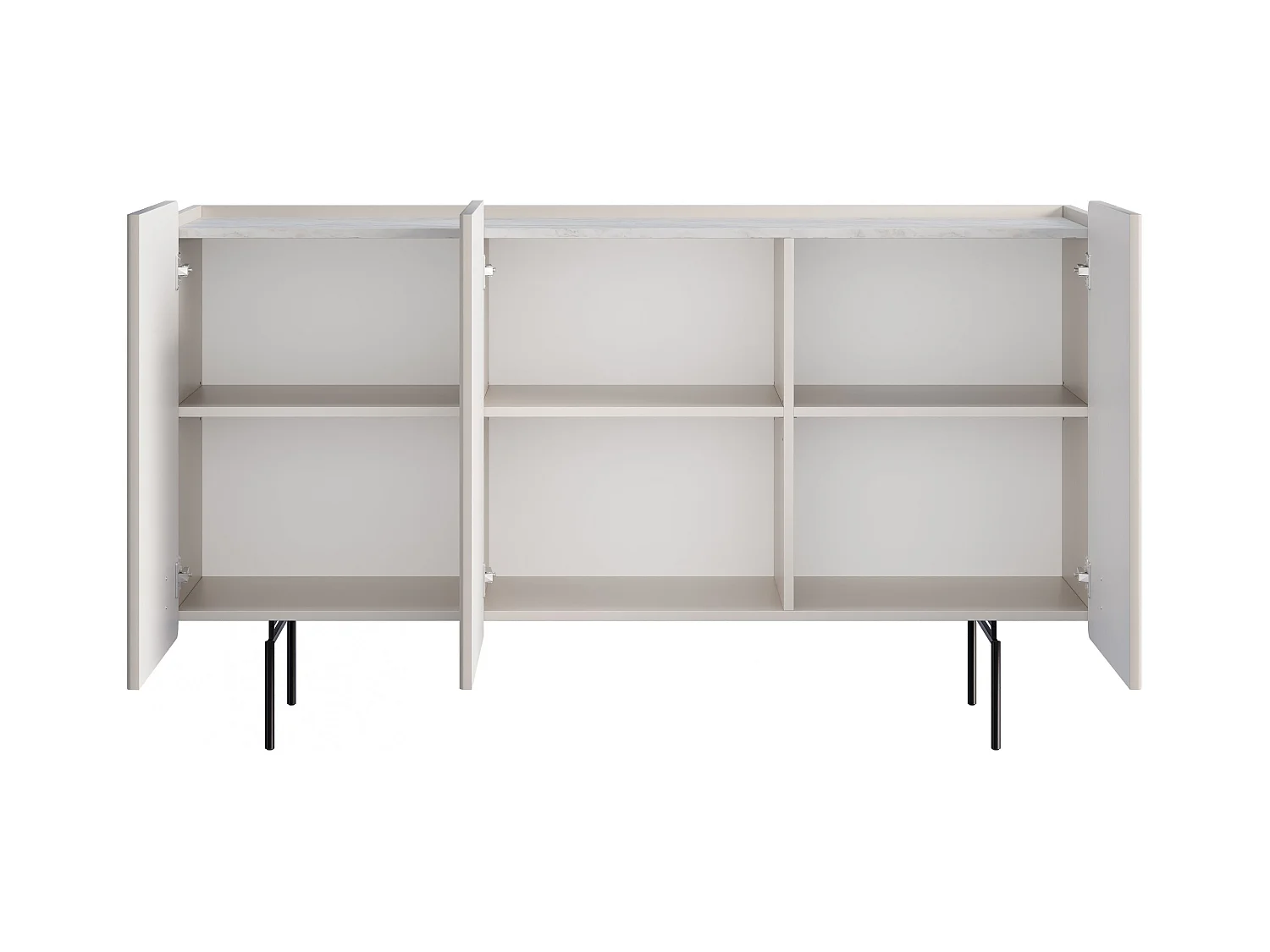 Aparador de 3 puertas con pie de metal cachemir 150x87 cm