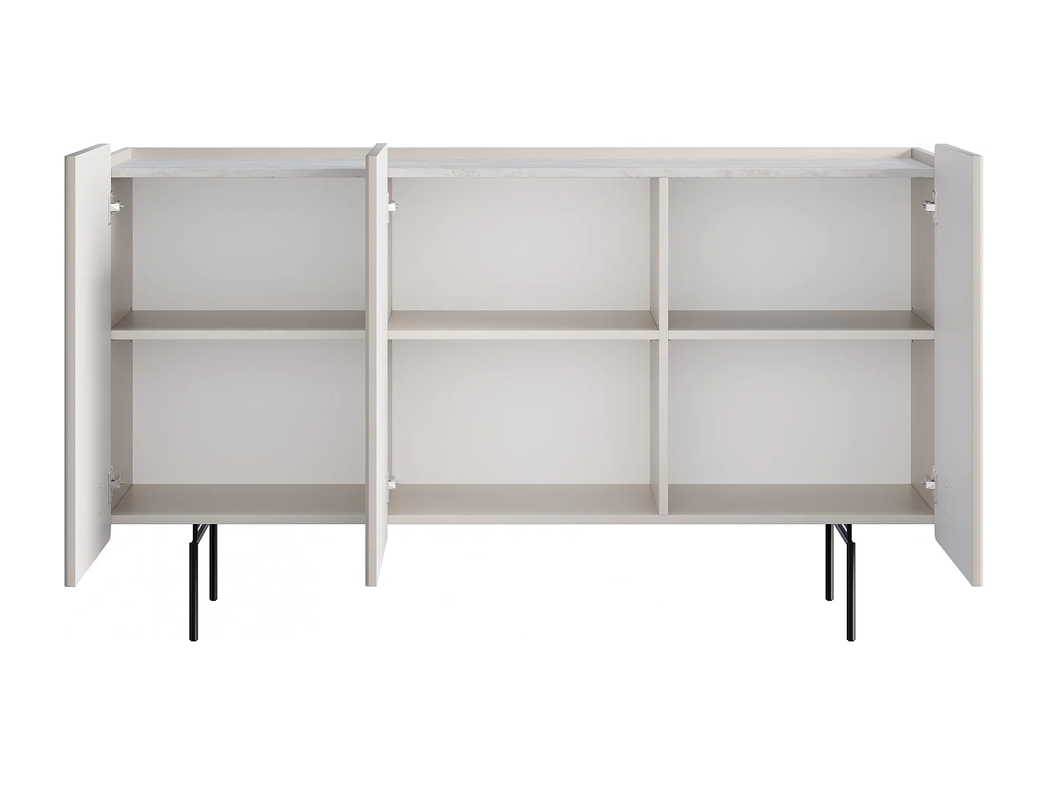 3-deurs buffetkast met kasjmier metaal bont 150x87 cm