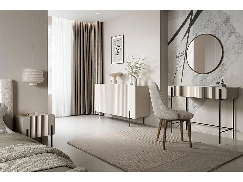 3-deurs buffetkast met kasjmier metaal bont 150x87 cm