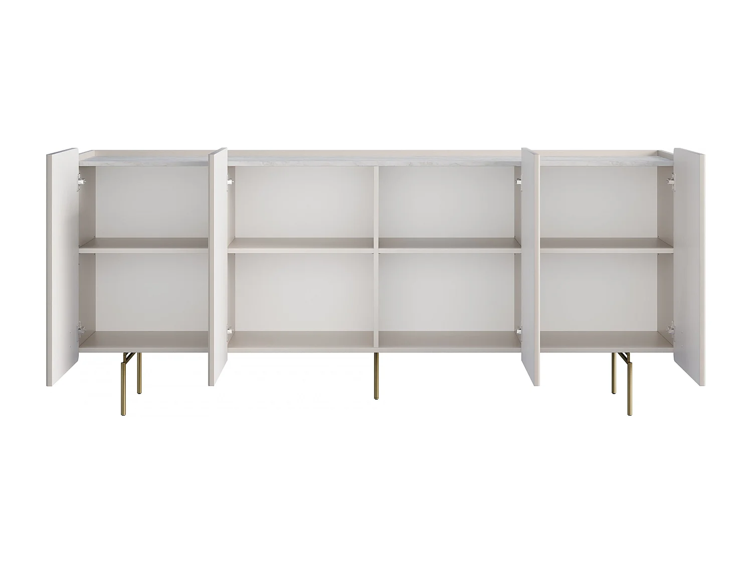 Aparador de 4 puertas con pie de metal cachemir 200x87 cm