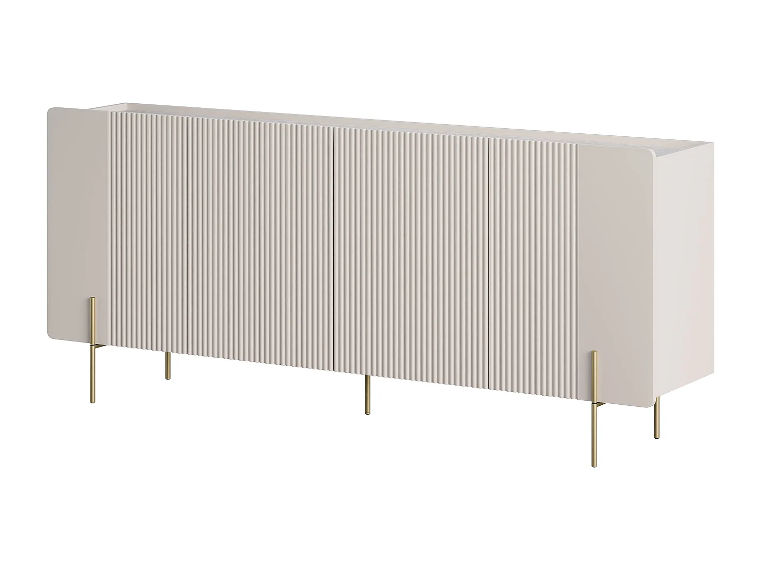 Aparador 4 portas com pé metálico de caxemira 200x87 cm