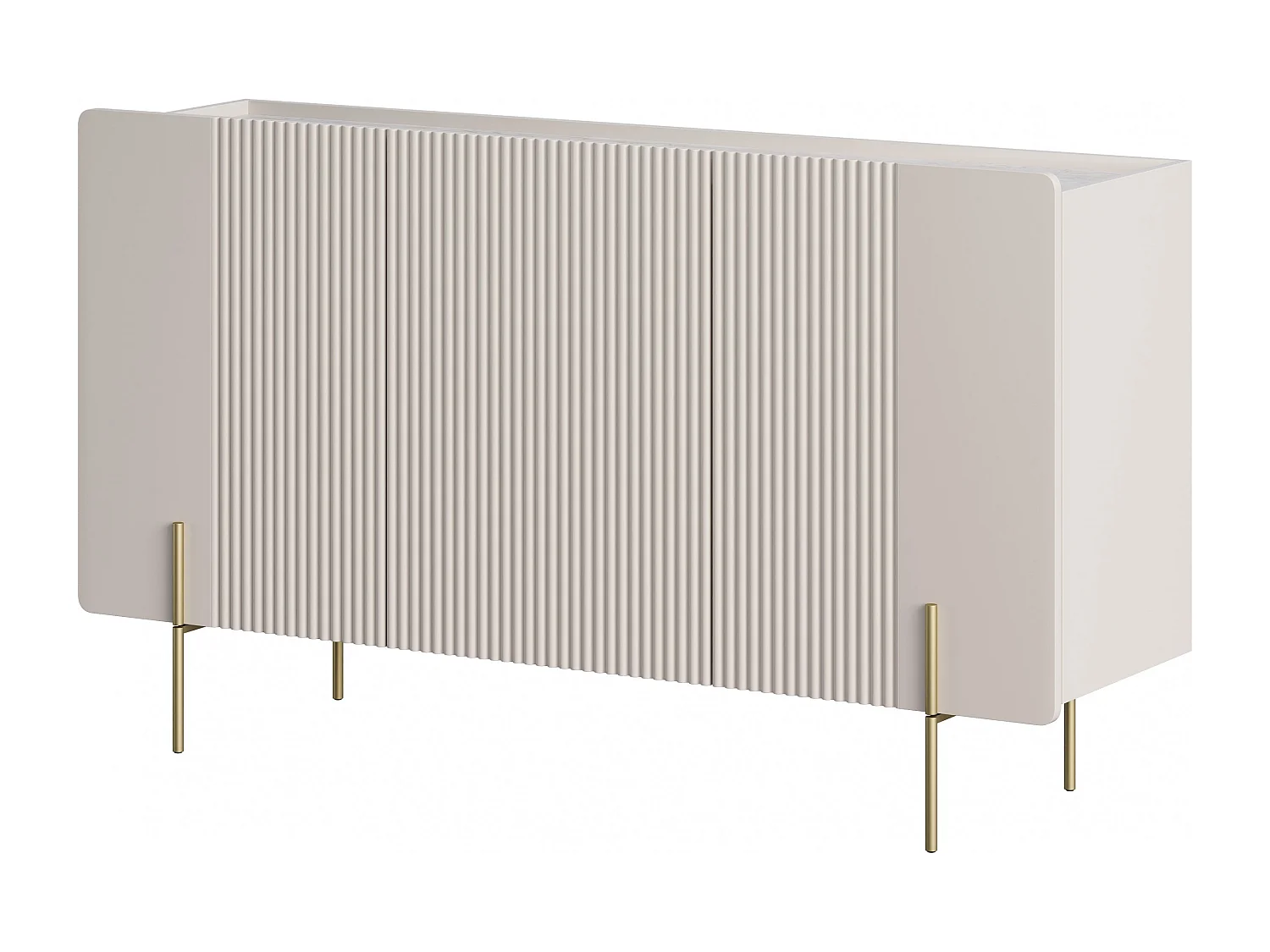 3-deurs buffetkast met kasjmier metaal bont 150x87 cm