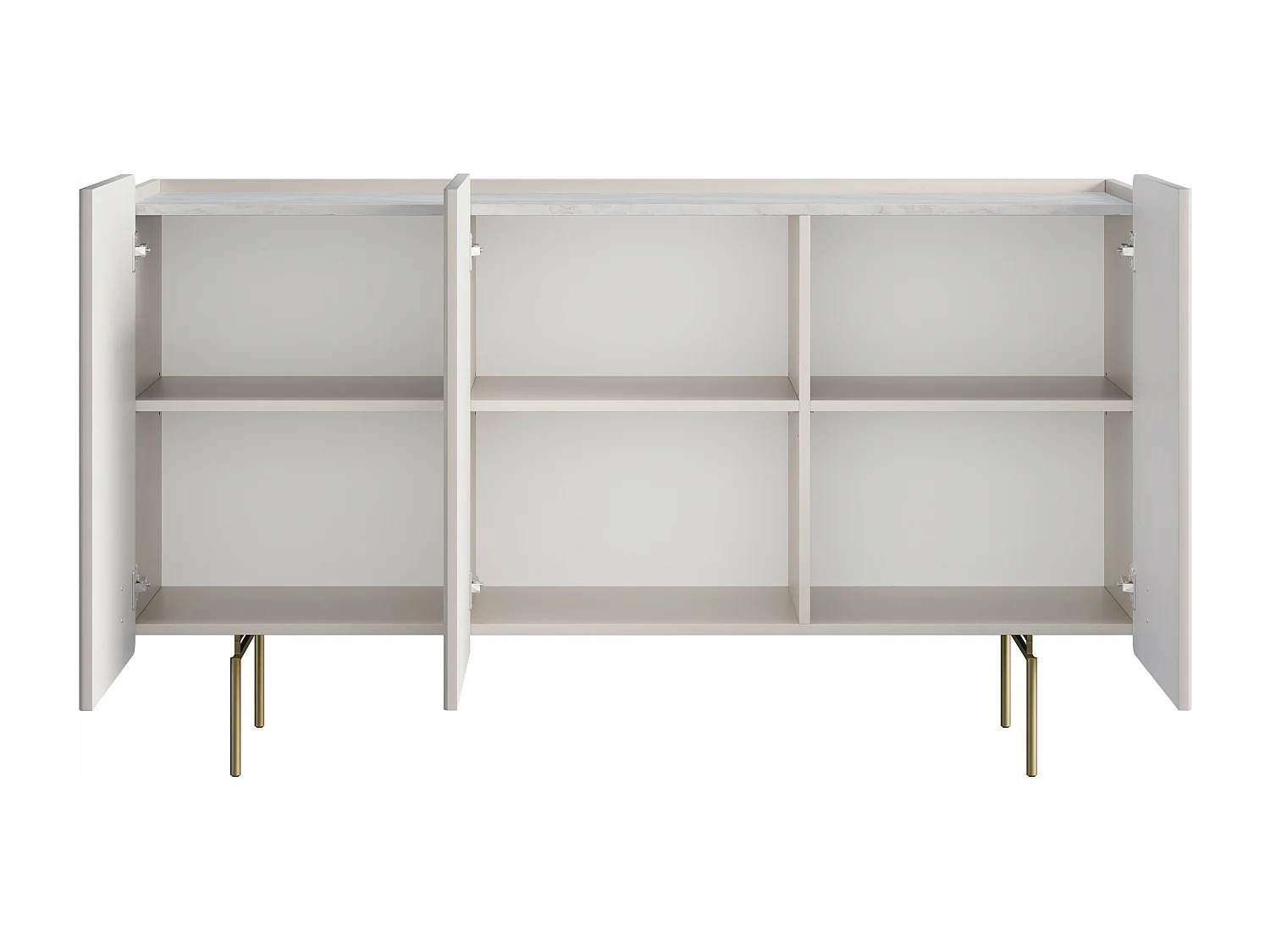 3-deurs buffetkast met kasjmier metaal bont 150x87 cm