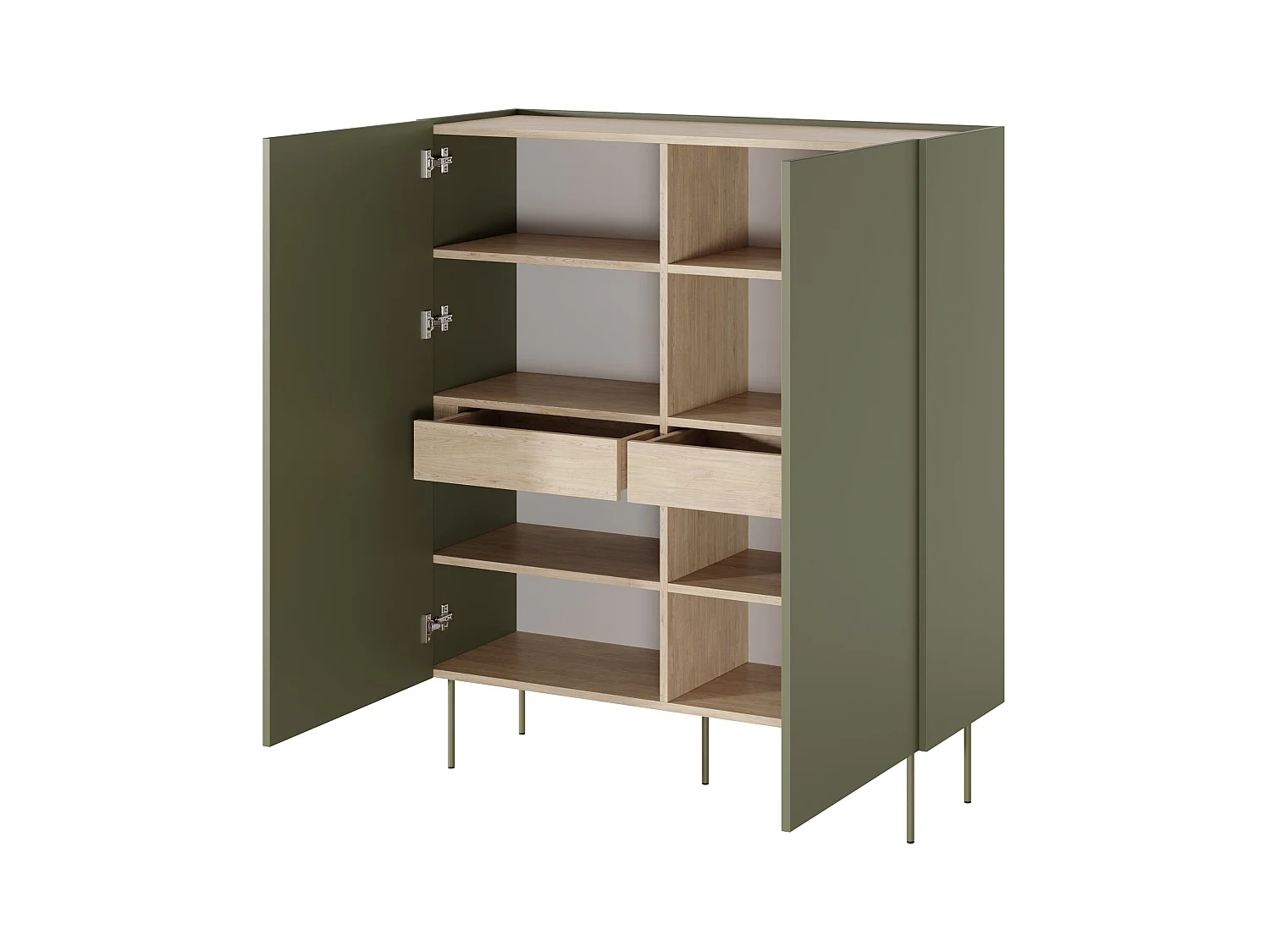 Sideboard 2 Türen 2 Schubladen mit Metallfuß 120x140 cm