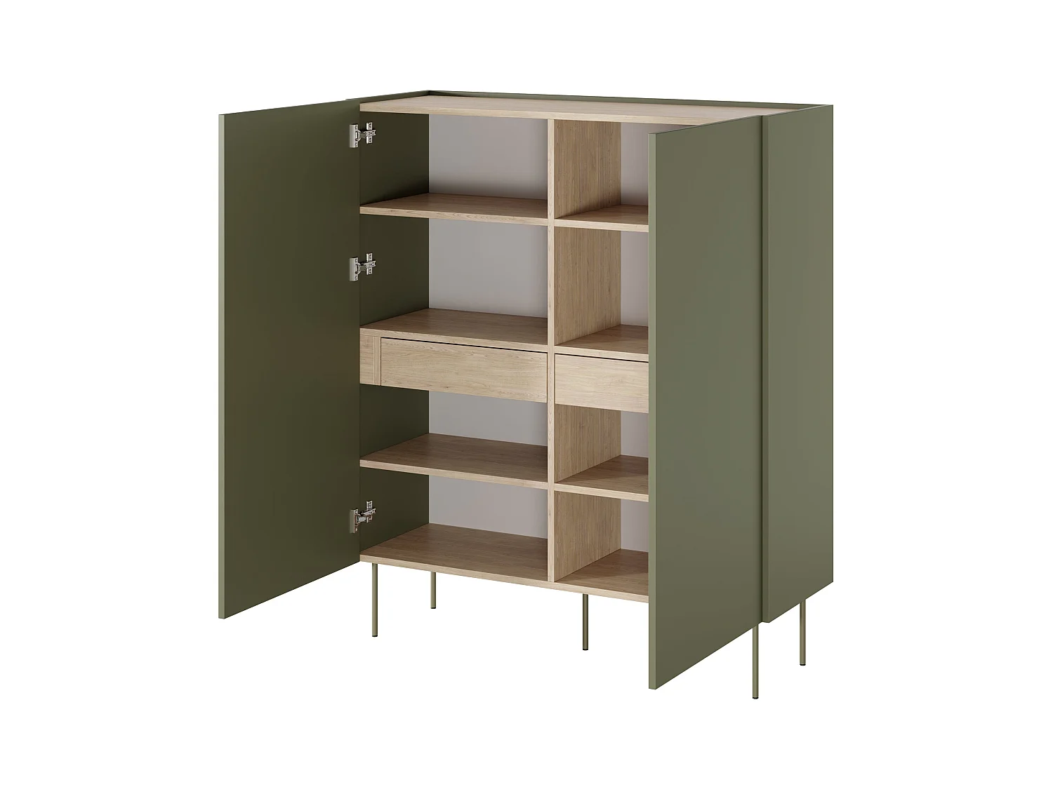 Sideboard 2 Türen 2 Schubladen mit Metallfuß 120x140 cm