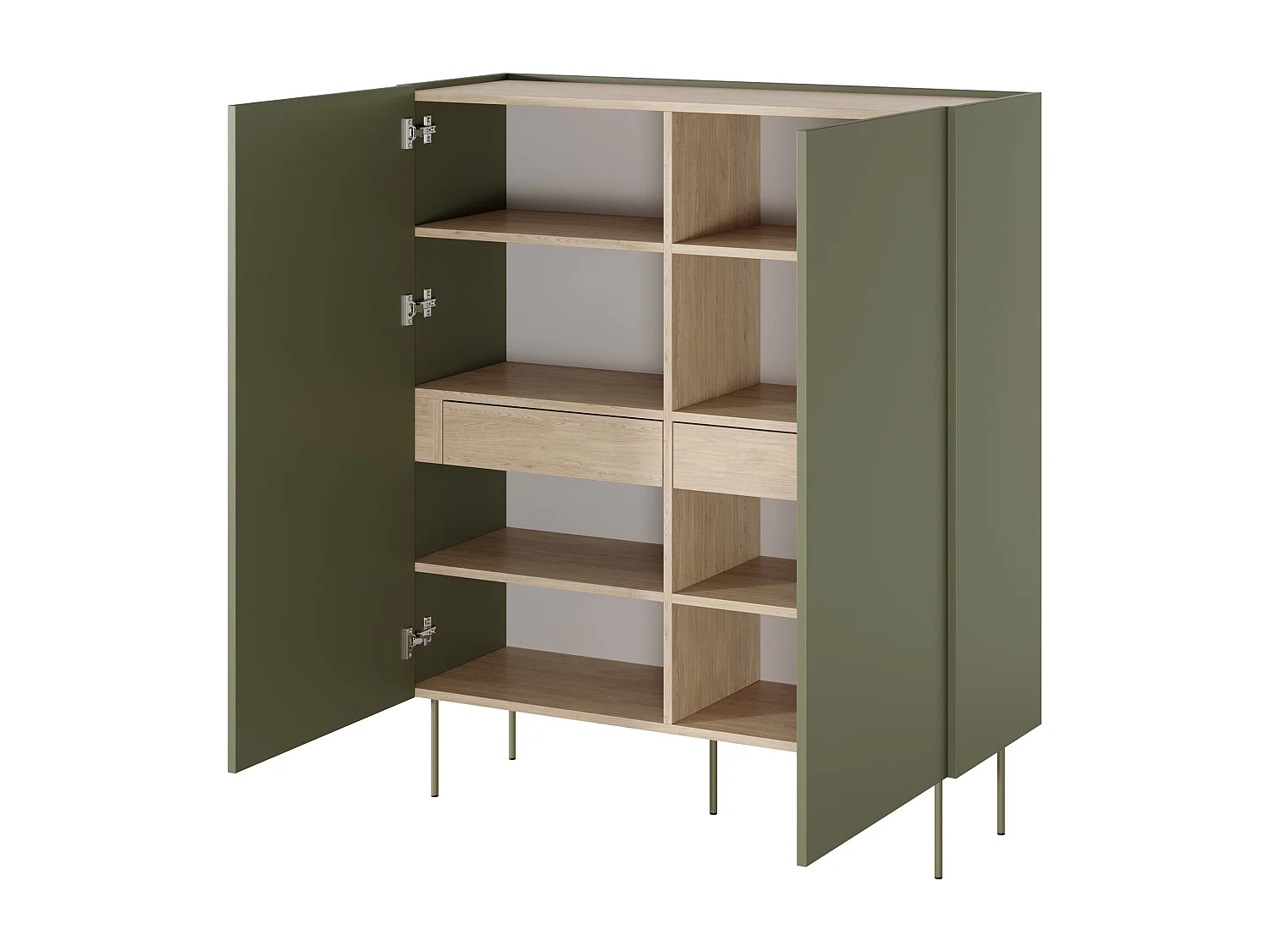 Aparador 2 portas 2 gavetas com pé metálico 120x140 cm