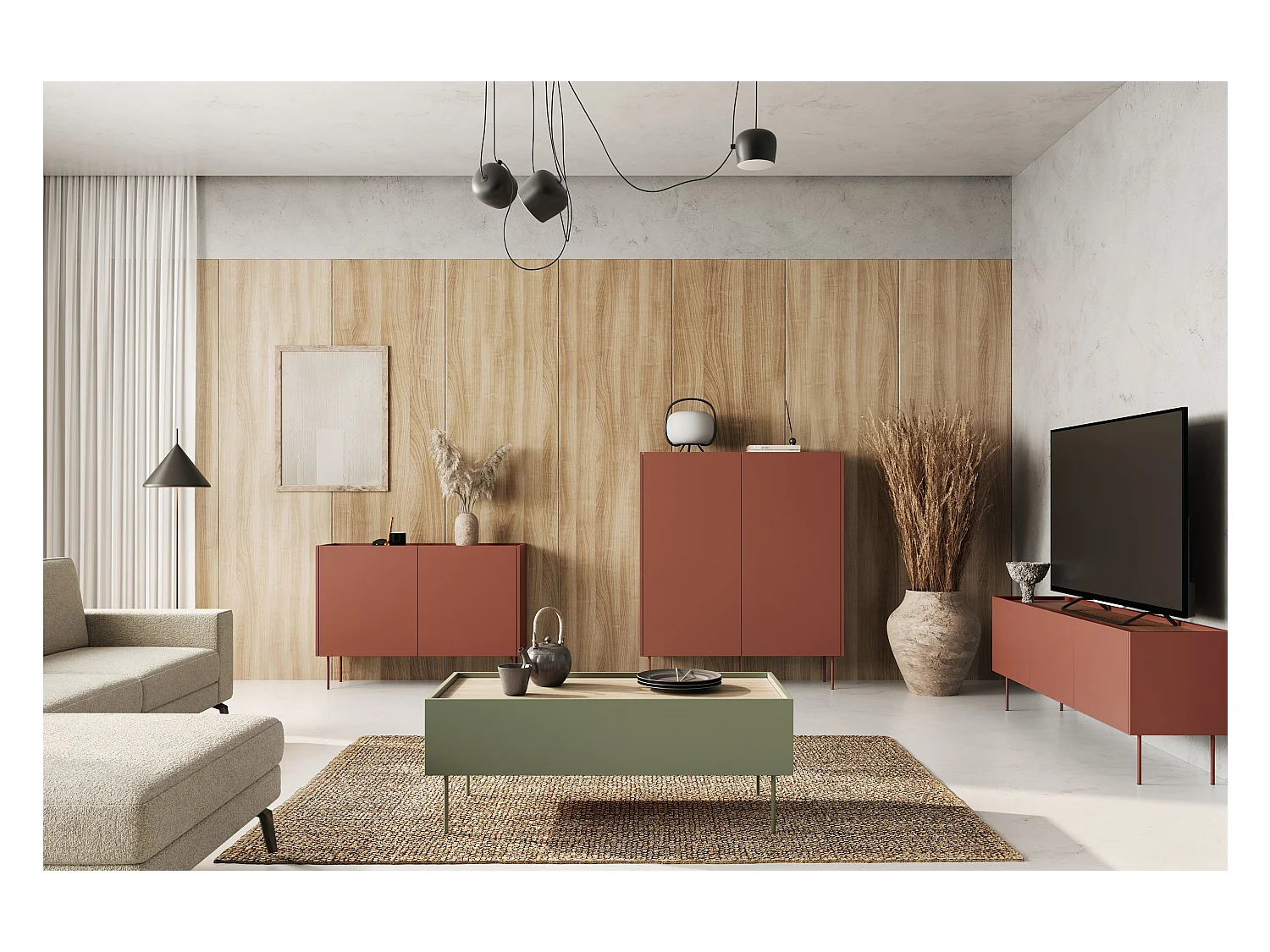 Aparador 2 portas 2 gavetas com pé metálico 120x140 cm