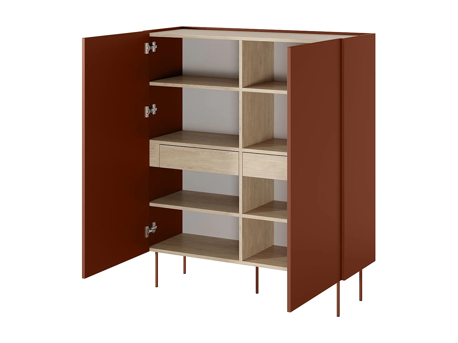 Buffet 2 deuren 2 laden met metalen voet 120x140 cm