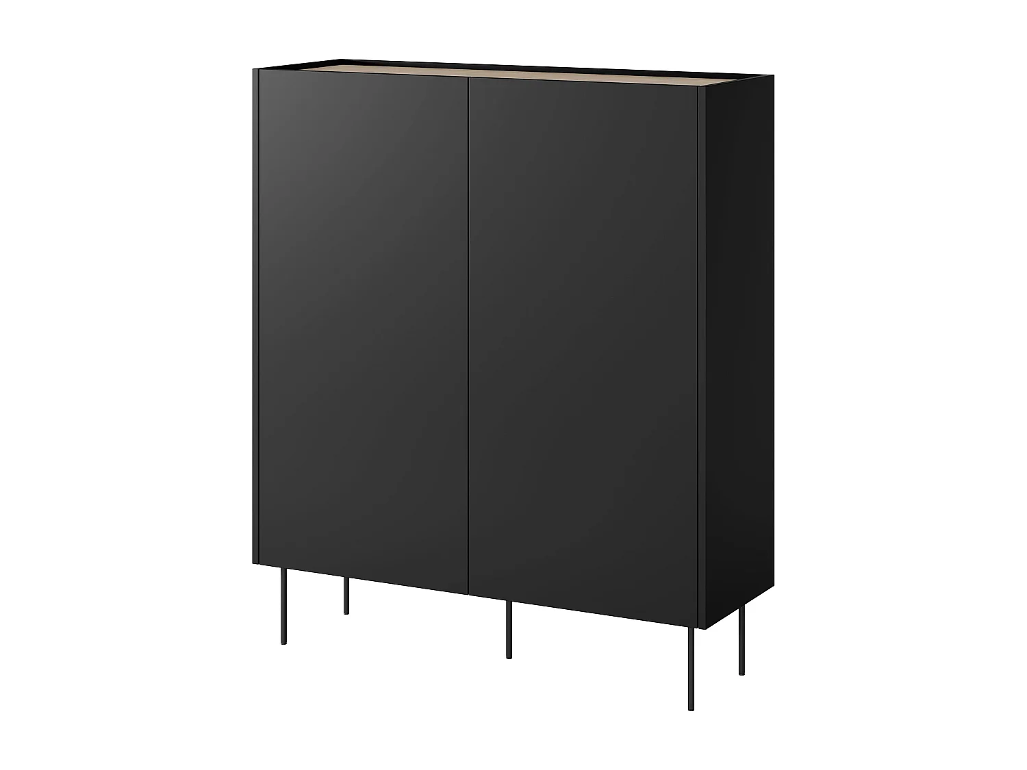 Aparador 2 portas 2 gavetas com pé metálico 120x140 cm