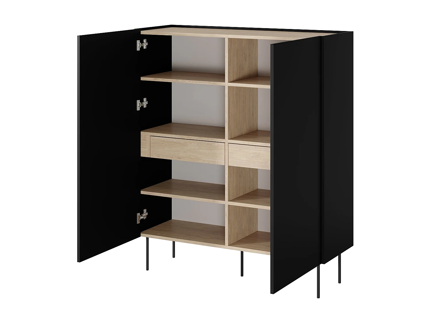 Aparador 2 portas 2 gavetas com pé metálico 120x140 cm