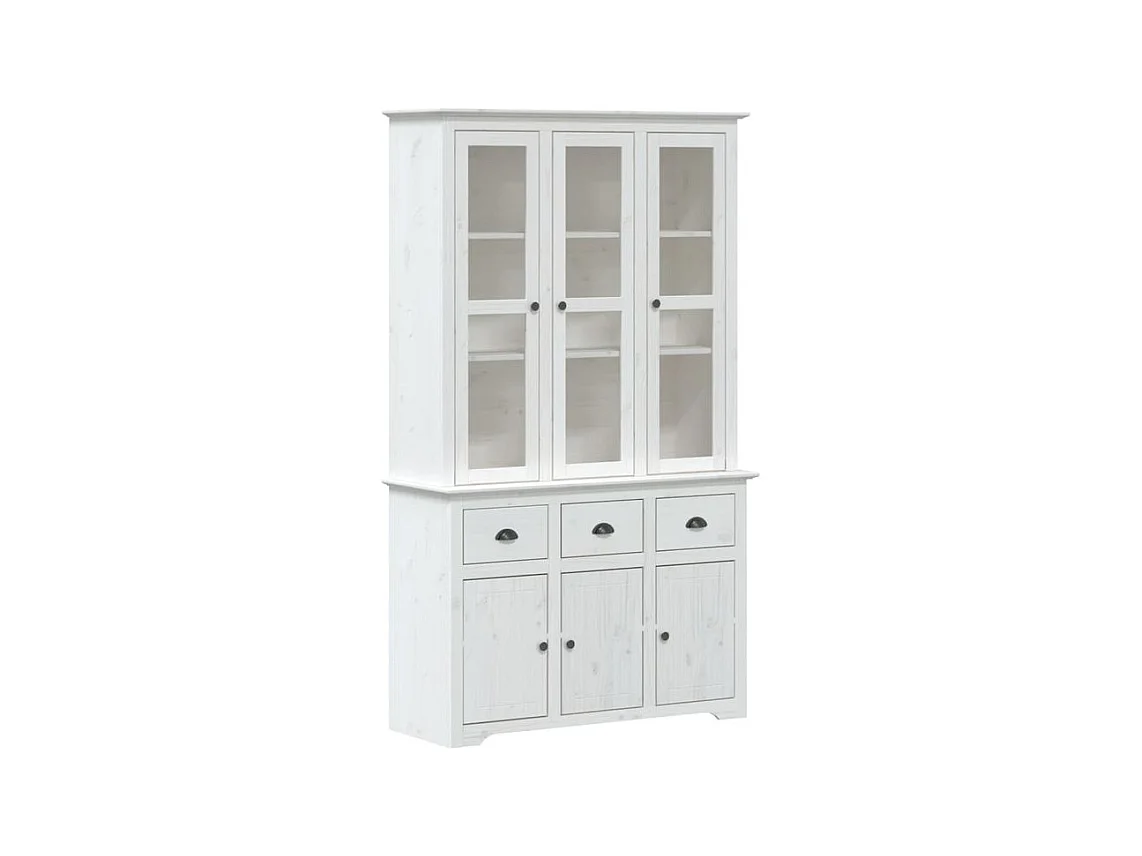 Buffet BODO blanc 115,5x43x200,5 bois massif de pin