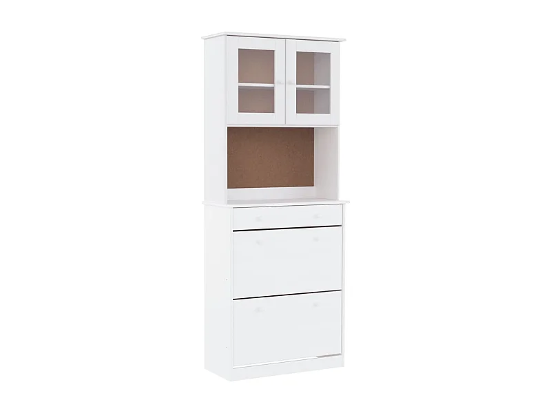Buffet ALTA blanc 77x35x188 bois massif de pin