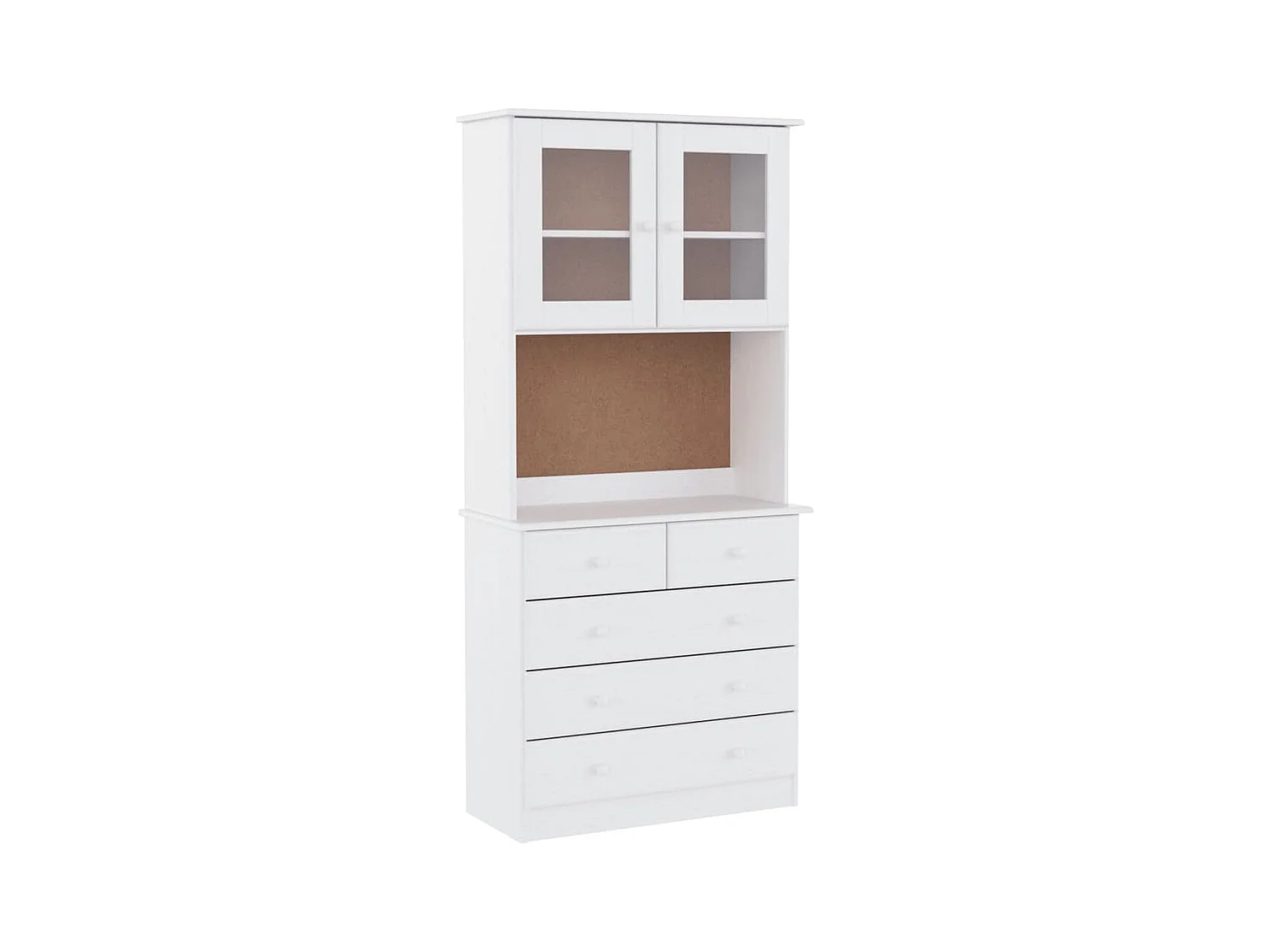 Buffet ALTA blanc 77x35x165 bois massif de pin