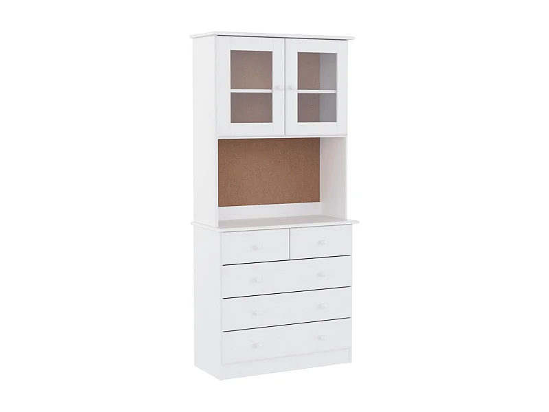 Buffet ALTA blanc 77x35x165 bois massif de pin
