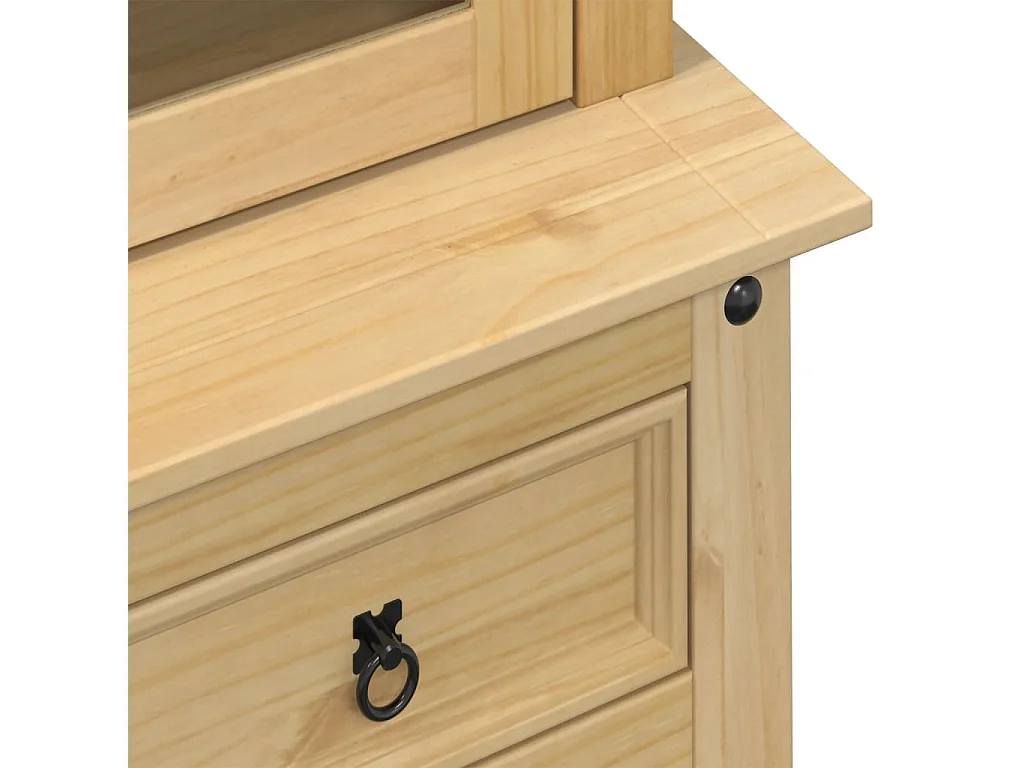 Vitrine en verre Corona 100x48,5x179 bois massif de pin