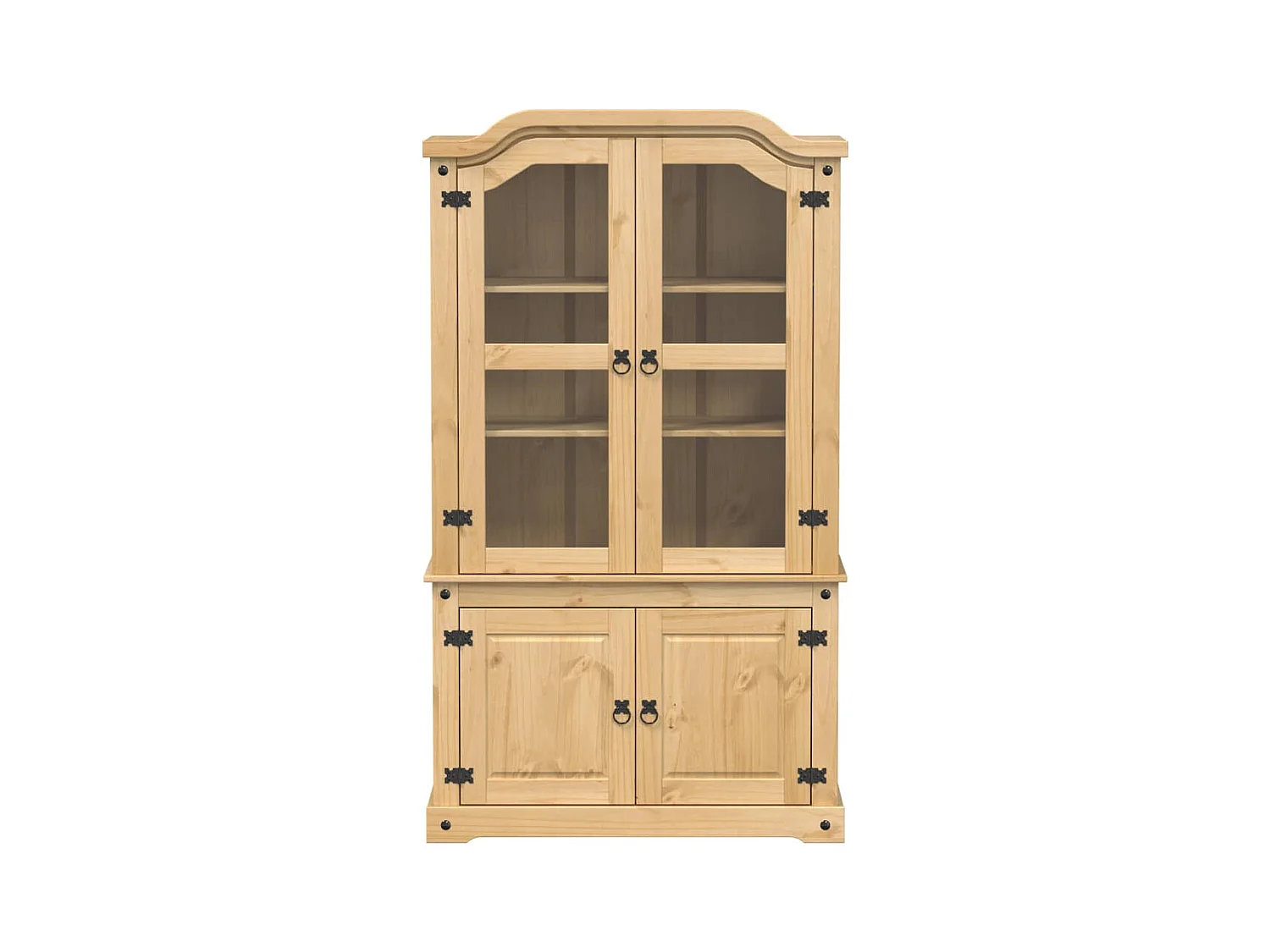 Vitrine en verre Corona 103,5x42x180 bois de pin massif