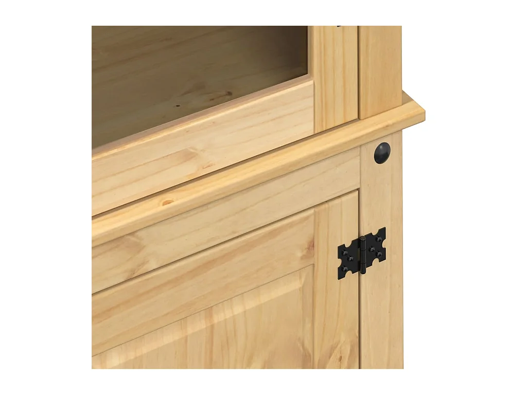 Vitrine en verre Corona 103,5x42x180 bois de pin massif