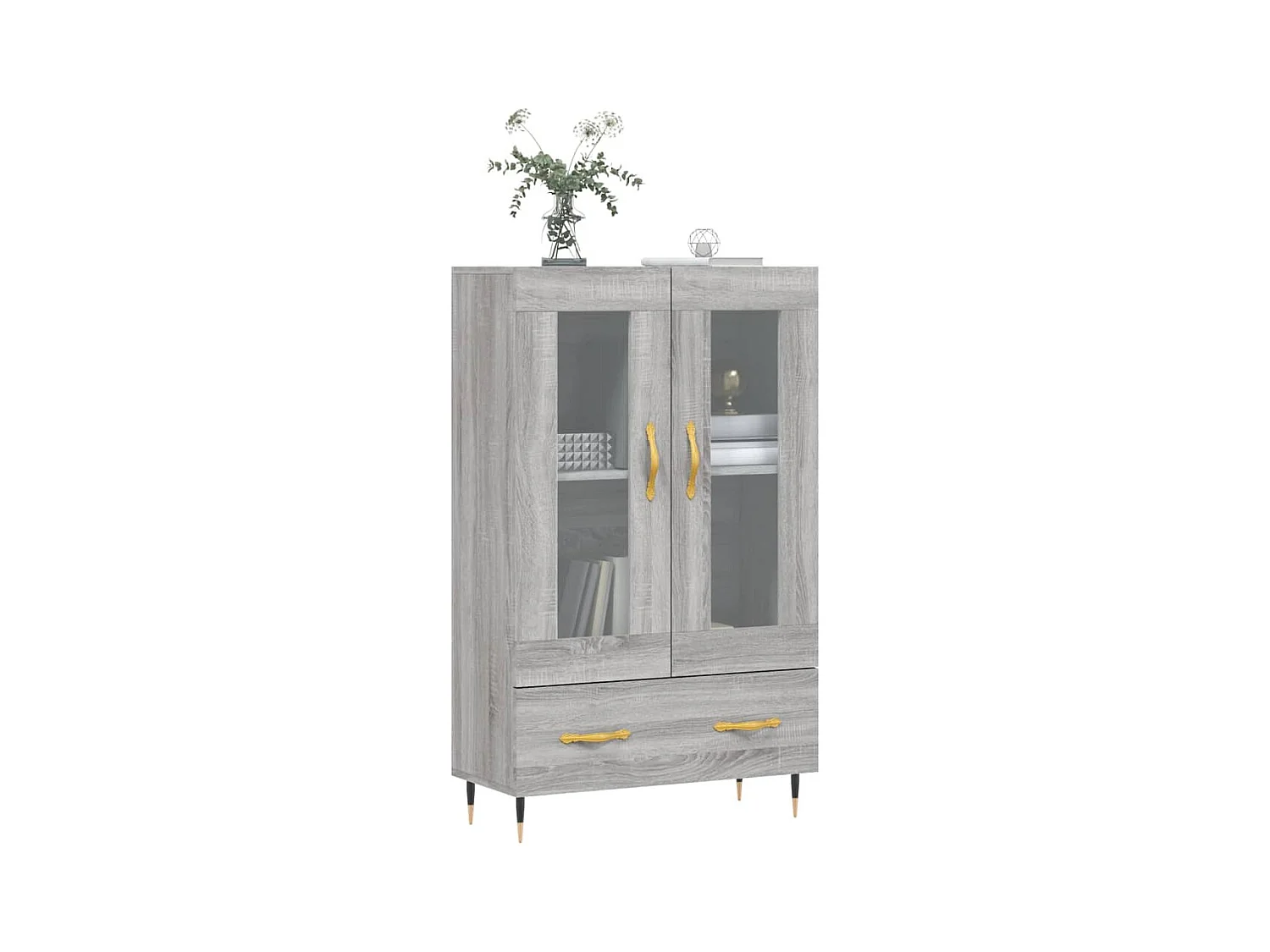 Buffet haut sonoma gris 69,5x31x115 bois d'ingénierie