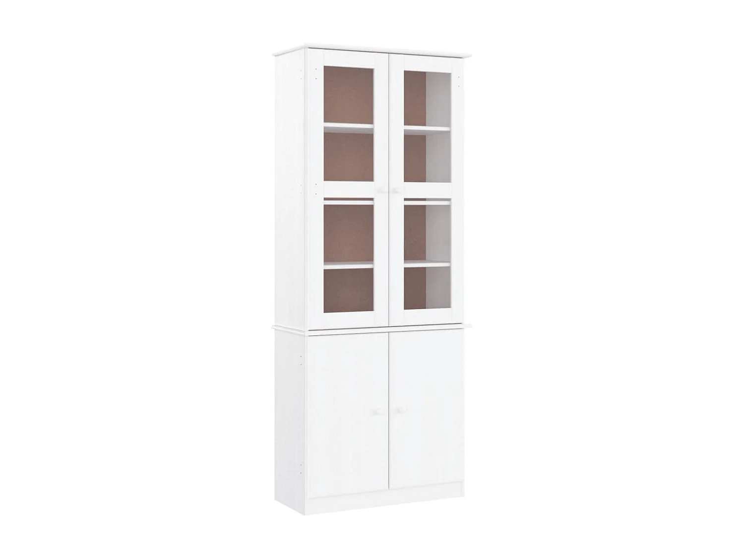 Vitrine en verre ALTA blanc 77x35x186,5 bois de pin massif